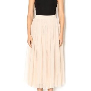 Baluoke Cream Midi Layered Tulle Skirt